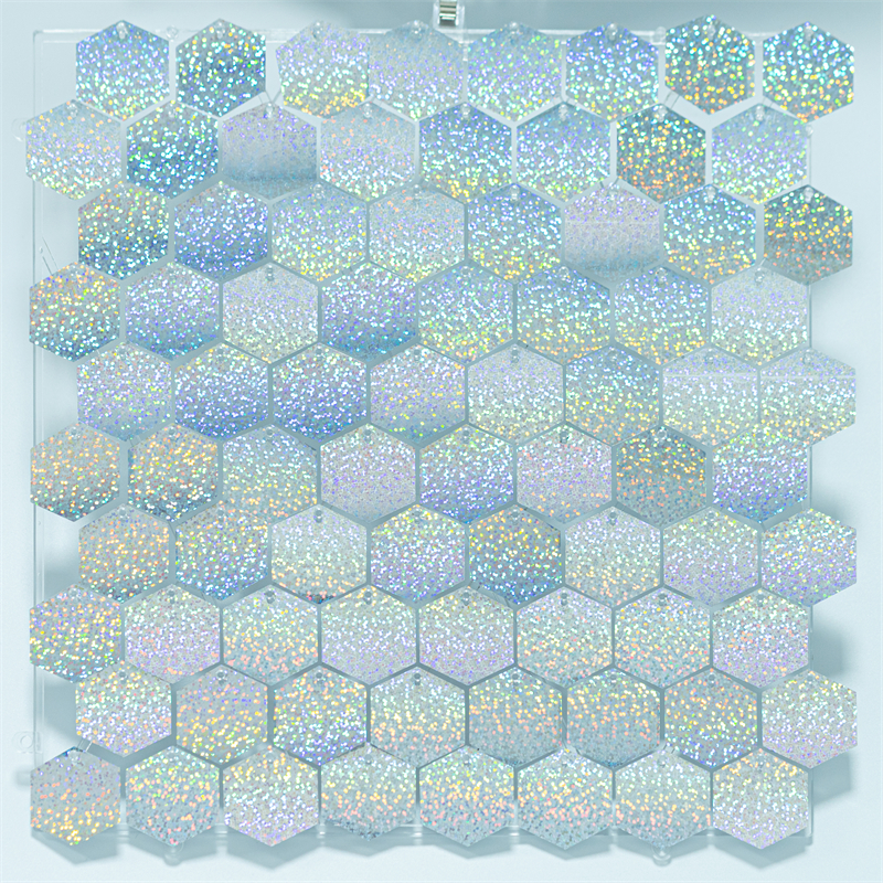 12PCS Hexagon Glitter Sequins Party Backdrop Shimmer Wall Panels Wedding Birthday Christmas Event Decorations Reusable Wall