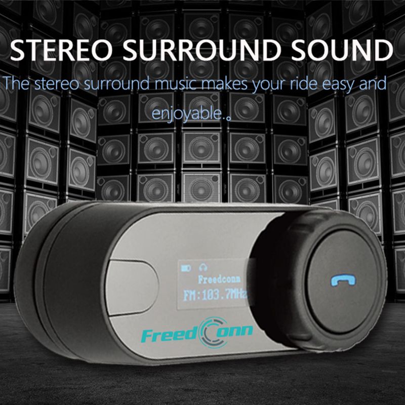 1Set Stereo Bluetooth Walkie Talkie Motorhelm Intercom Interphone Headset Voor Motorfiets Met Lcd-scherm En Fm Radio