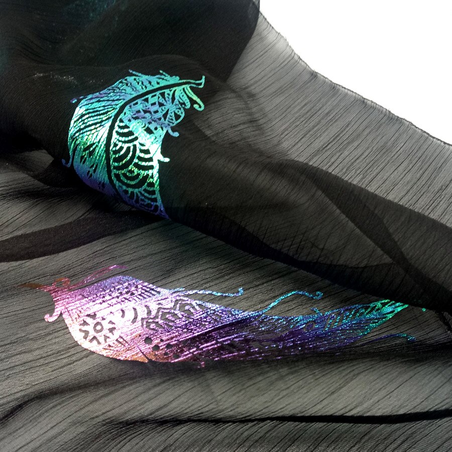 Dancing Dress Cosplay Chiffon Fabric Crepe Thin Magic Feather Fabric Cosplay Sewing Bronzing Wedding Costume DIY