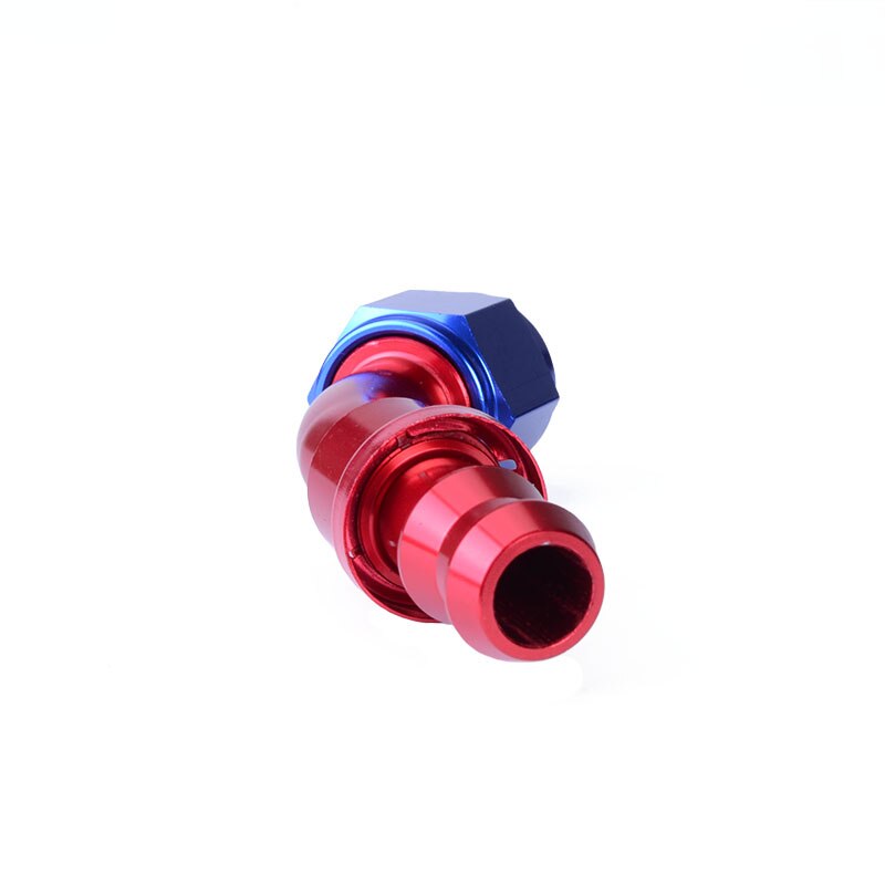 ESPEEDER AN6 Oil Fuel Line Adapter Fittings Anoized Aluminium Rood En Blauw Push Lock Slang End 45 Graden Fuel Push -on Montage
