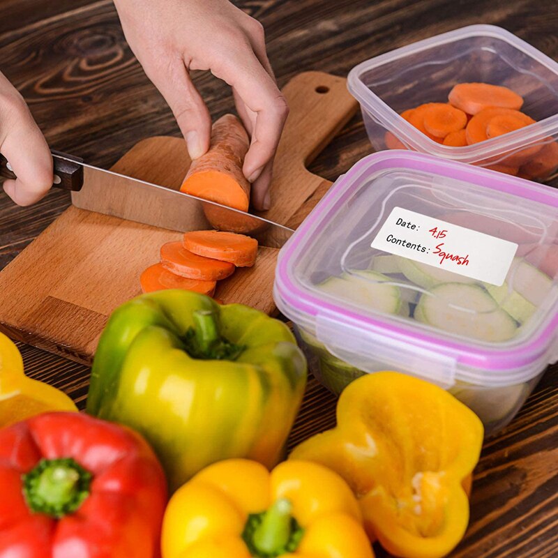 Verwijderbare vriezeretiketten 1 x 3 inch voedselbewaarstickers koelkast vriezer papieren etiketten