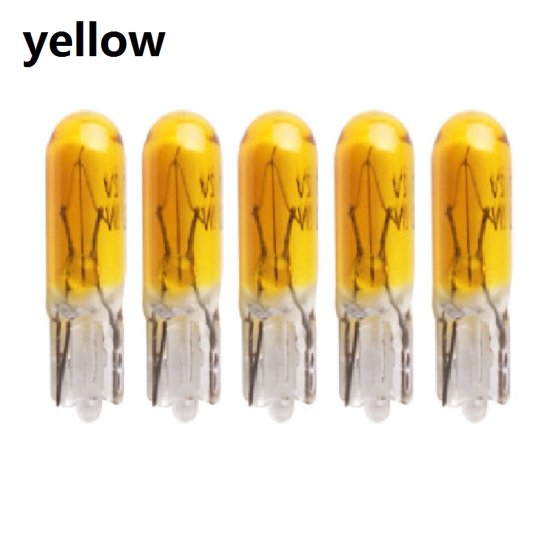 10 pcs T5 Lamp Auto Bulb Automotive Light bulb 12V 1.2W T5 purple halogen bulbs