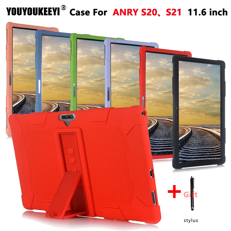 Soft silicone case for ANRY S20 11.6inch tablet pc Kids Safe Shockproof Silicone cover for ANRY S21 Comes with stand+stylus