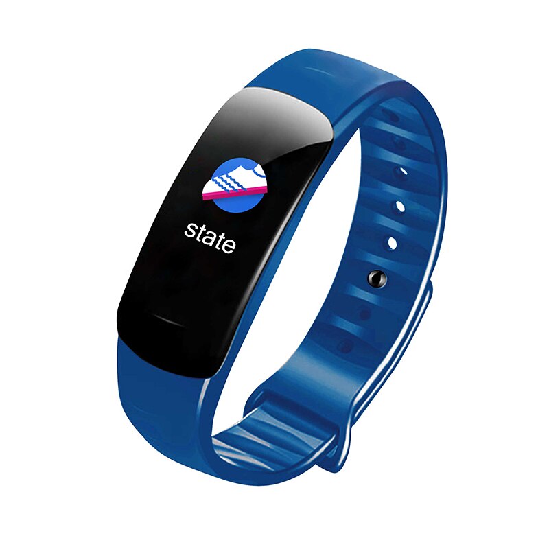 Bingofit smart band armbånd mænd kvinder elektronik til android ios børn smartwatch vandtæt pulsmåler fitness tracker: Blå