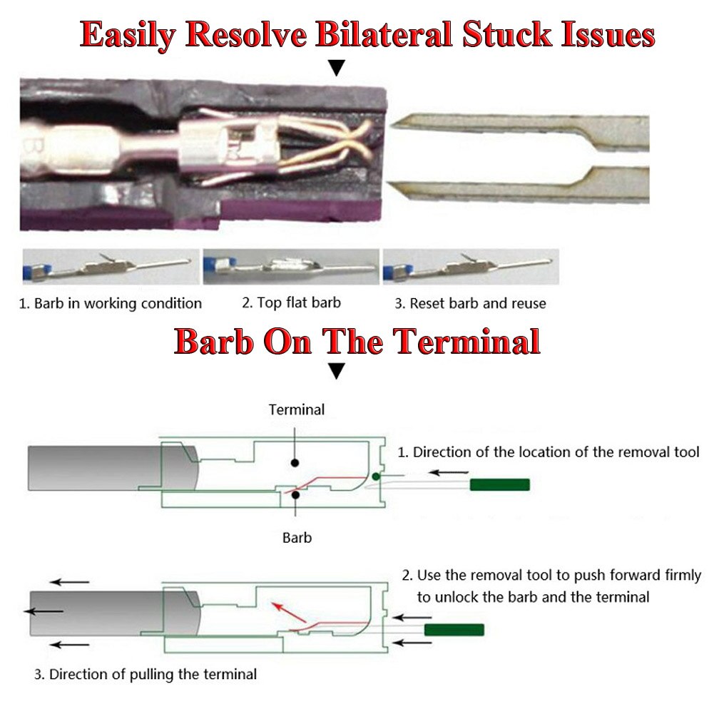 59Pcs Car Terminal Removal Electrical Wiring Crimp Connector Pin Extractor Kit Car Electrico Repair Hand Tools