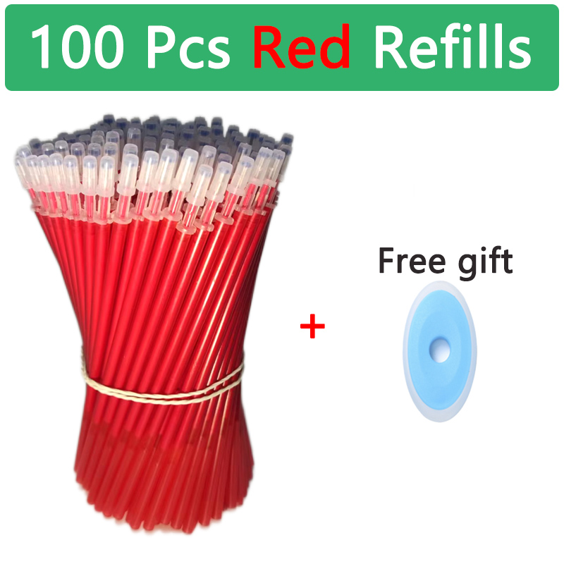 100 unids/set Kawaii recarga borrable bolígrafos borrables bolígrafo de Gel boceto escritura papelería para cuaderno útiles escolares lindo lápiz para niños