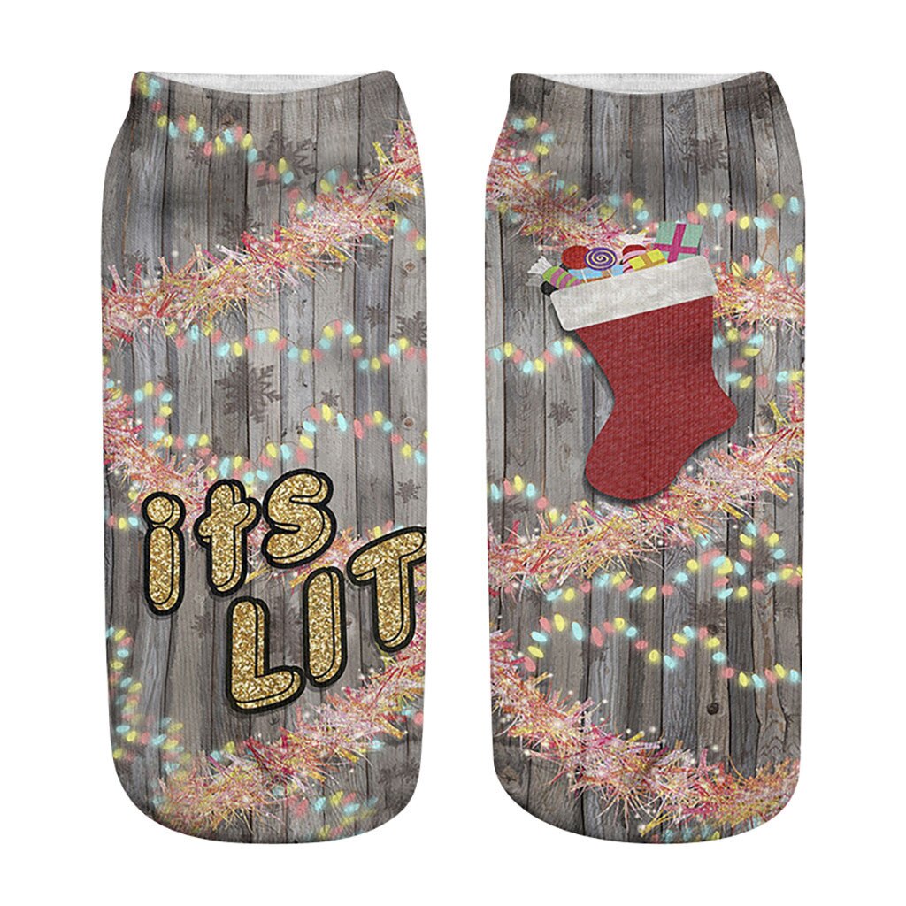 Unisex Ankle Sokken Kerst Grappige 3d Gedrukt Casual Sokken Grappige Comfortabele Leuke Low Cut Harajuku Skateboard Sokken #42