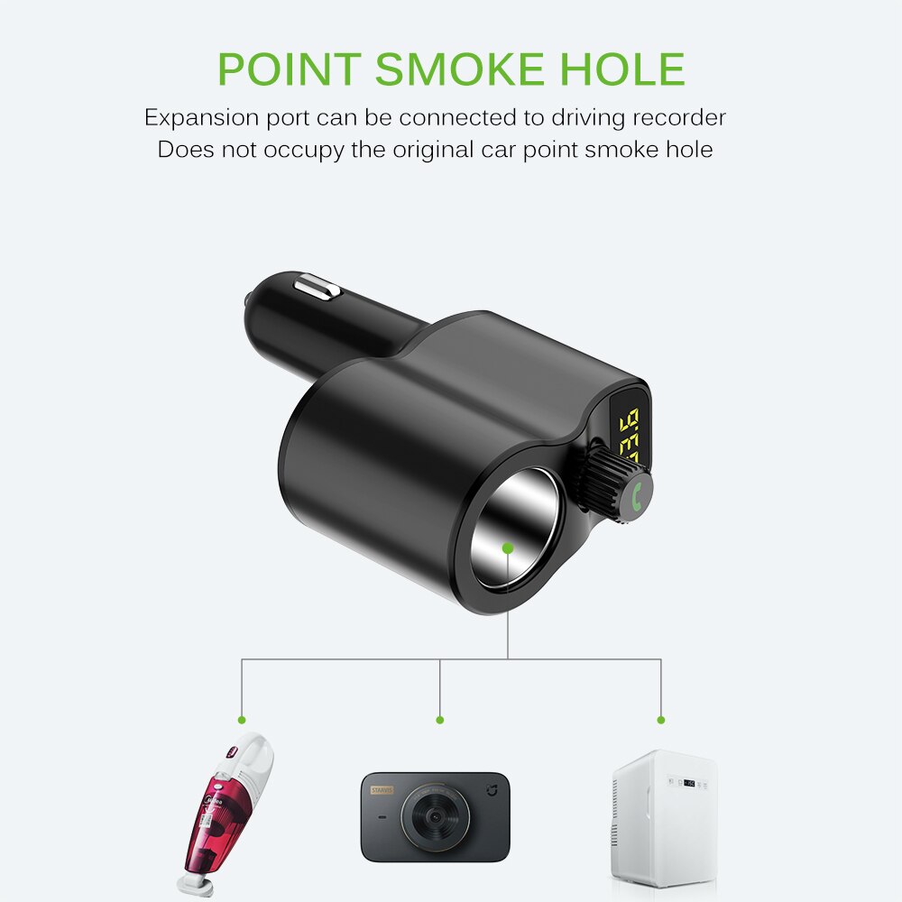 Auto usb mobiele telefoon snellader dual port radio snellader tablet handsfree fm modulator zender bluetooth  mp3 spelers