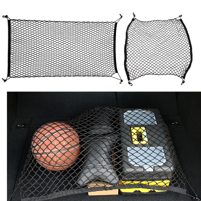 Car Trunk Luggage Cargo Net 120 x 70 or 100 x 100 cm Elastic Storage Nylon Organizer Mesh Nets Universal For All Cars