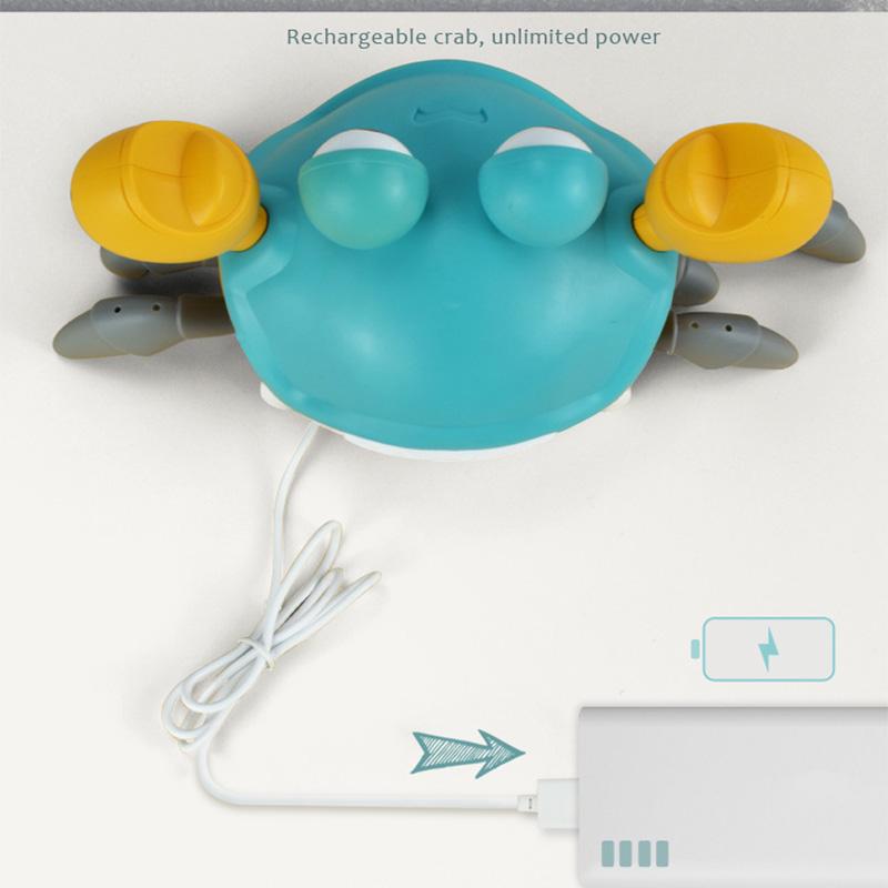 Strange Electric Induction Crab ToyAutomatic Obstacle Avoidance Light Music Charging Crab Run Children'S Toy