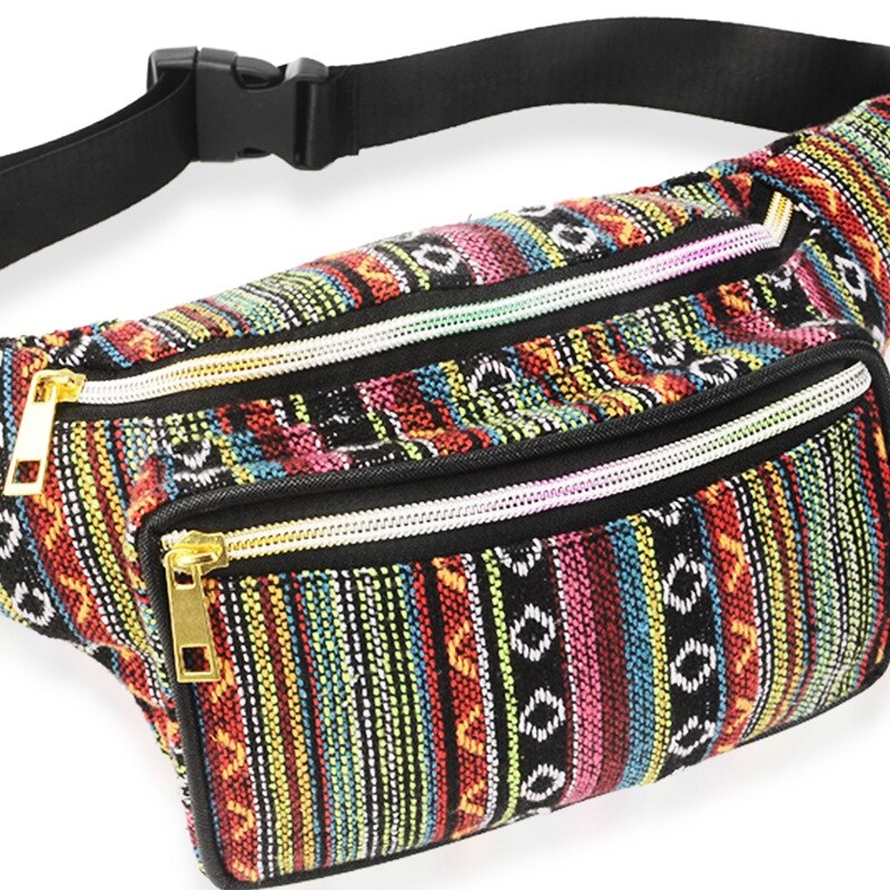 Kf-kvinner etnisk fanny pack retro vintage rumpe vesker reise fotturer midje belte veske fanny pack for kvinner midje bag