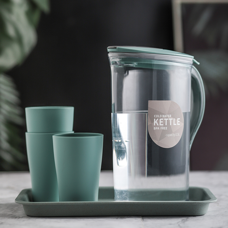 Large Plastic Water Pitcher with Lid Square Water Carafe with Lids BPA Free Water, Tea, or Juice Containers with Lids for Fridge