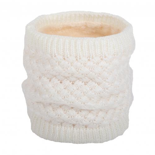 Wollen sjaal breien fiets nekwarmer zacht dames winter wikkelring dik warm zacht ademend breien sjaal halsdoek: Wit