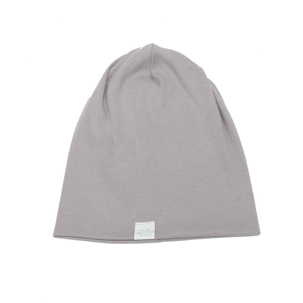 14 kleuren baby kindermutsen gebreide muts baby jongen meisje katoen zachte warme muts voor baby kinderen 1-8 jaar accessoires: Grijs