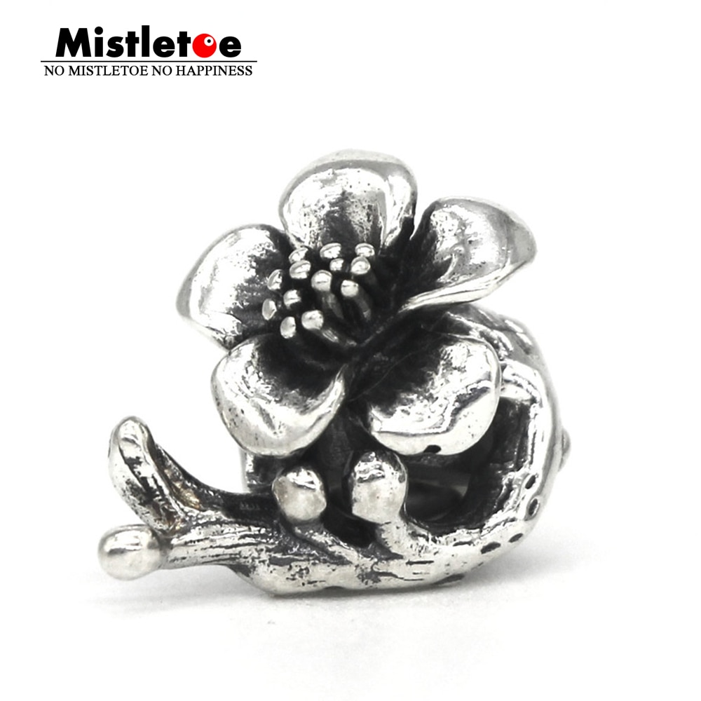 Mistel 925 Sterling Silber Blume Stopper Charme Korn Europäischen Schmuck