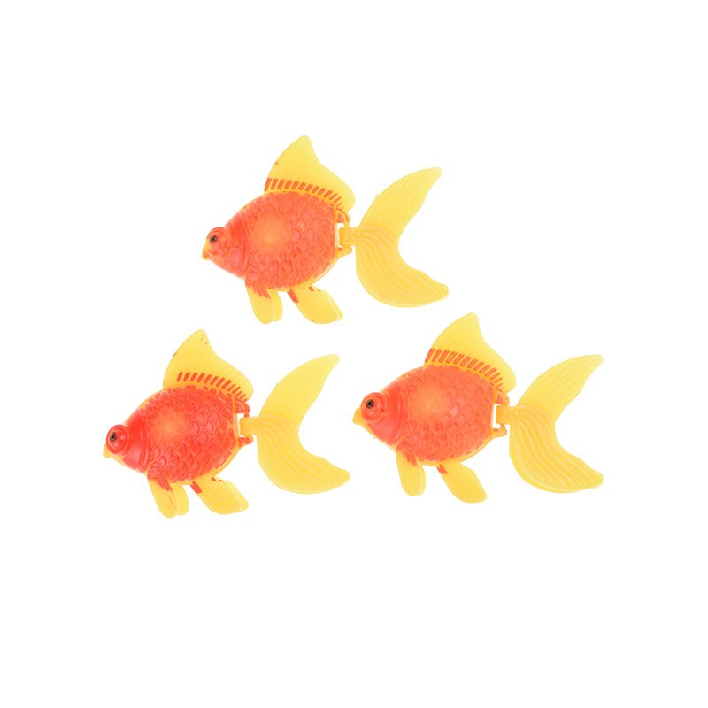 3/20 Teile/los Zufällige Farbe 4cm Weiche Gummi Gold Fisch Kleine Goldfisch freundlicher Spielzeug Kunststoff Simulation Kleine Goldfisch: 3Stck