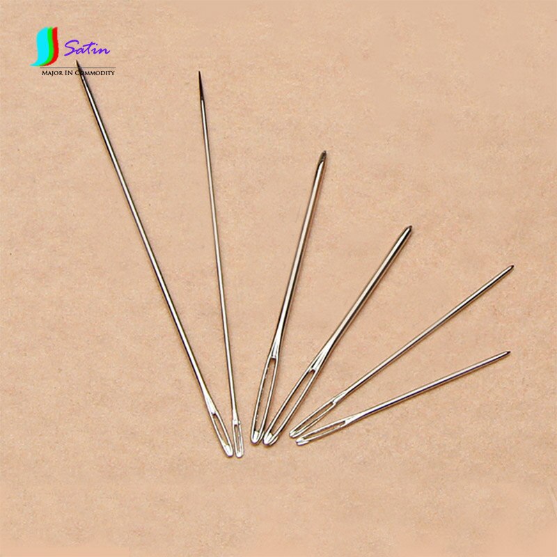 Round Pointed Head Embroidery Cross Stitch Needles DIY Hand Stitches Needle Bigeye Macroporous Sweater Knitting Needles S0019N