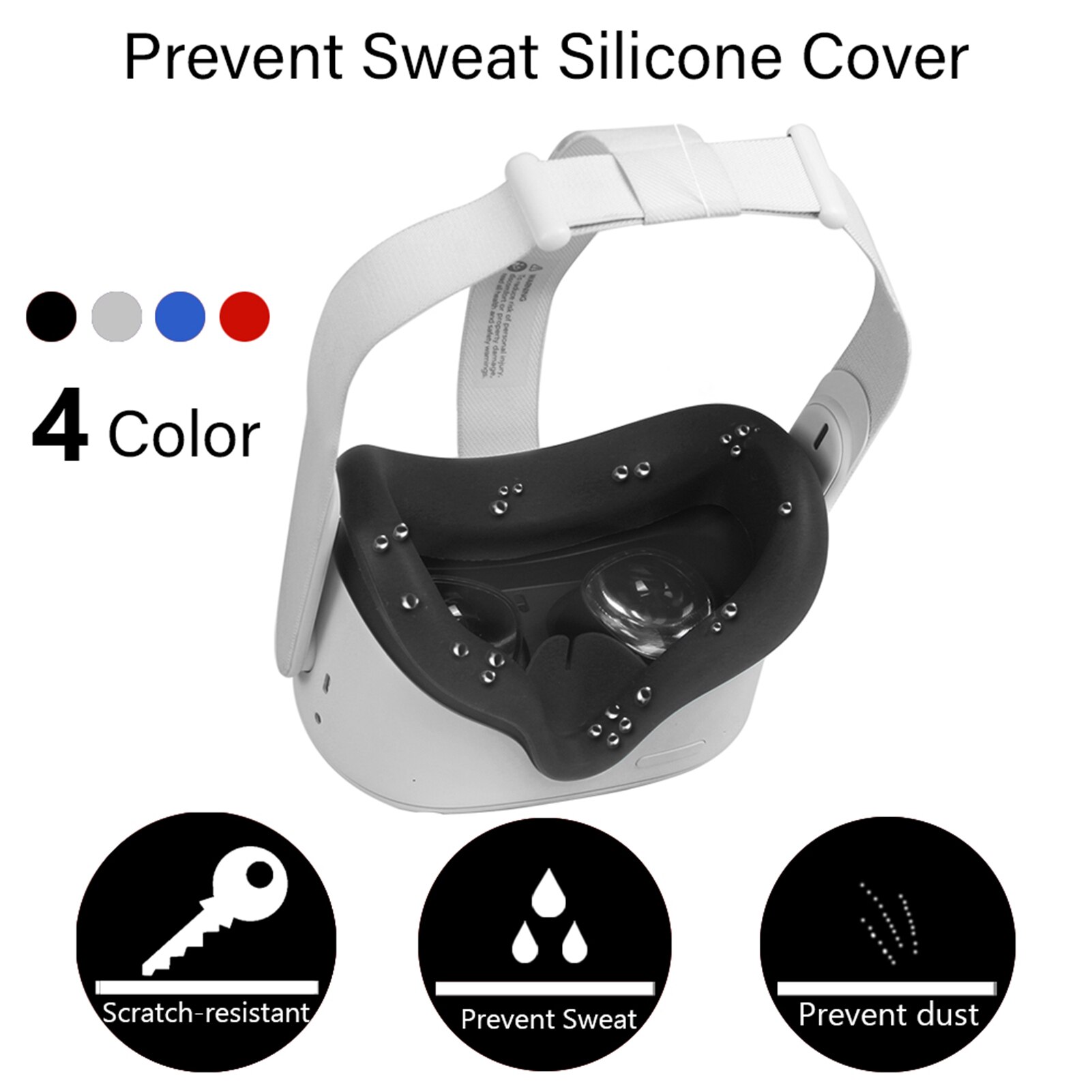 Vr Accessoires Set Voor Oculus Quest 2 Vr Headset Vervanging Zachte Siliconen Gezicht Kussen Stofdicht Lens Cover Kabel Houder Riem