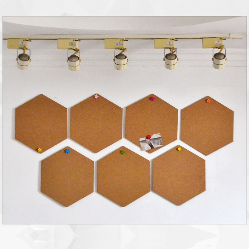 6pcs Hexagon Cork Board Tiles Self Adhesive Thick Corkboards | UK