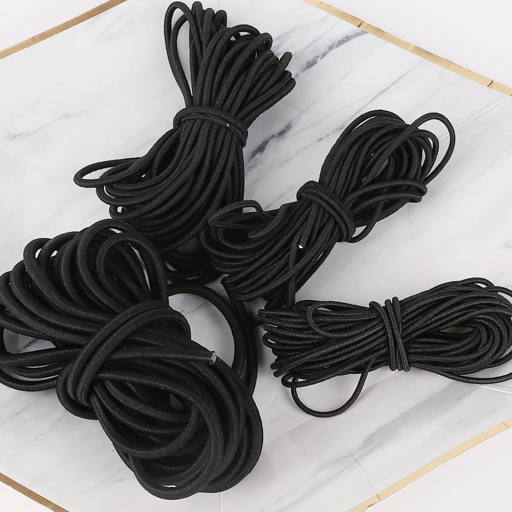 2 Mt/los 1-5mm Schwarz Runde Elastische Band Perlen Elastischen Seil Gummiband Stretch Gewinde Schnur Linie Für DIY Nähen Handwerk Zubehör