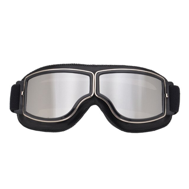 retro Motorrad Brille Gläser Jahrgang Motorrad Brille draussen-Sport Leder für Harley Flieger Gläser Sonnenbrille