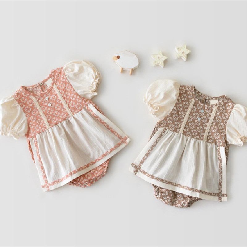 Babykleding landelijke bloemen pasgeboren baby meisjeskleding zomer baby romper jurk peuter romper kleding baby jumpsuit zonnepak