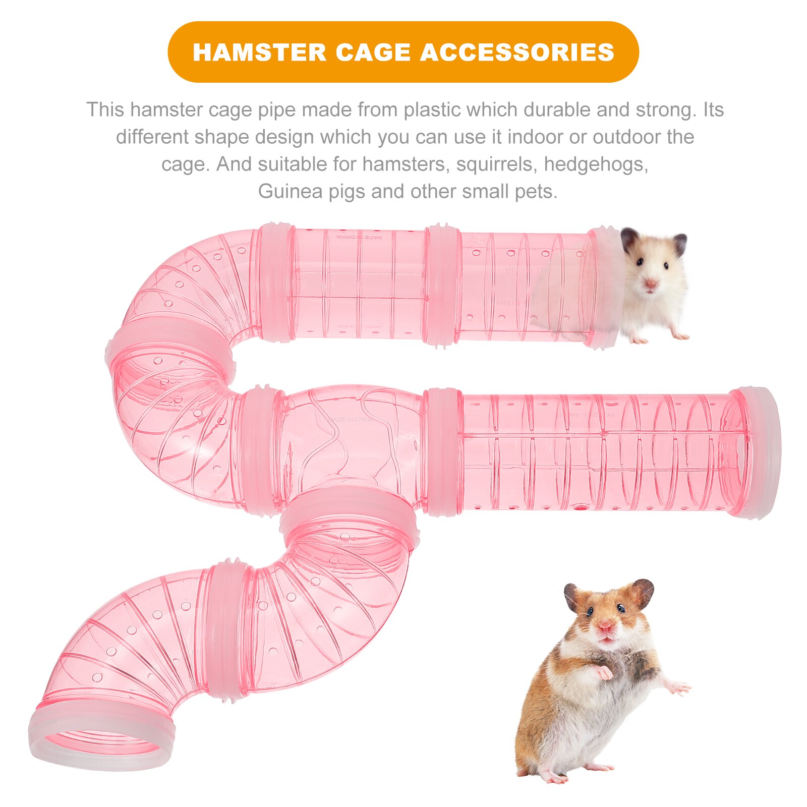 2 Sets Hamster Tube Plastic Tunnel Pet Cage Cage Tube Playground Tunnel