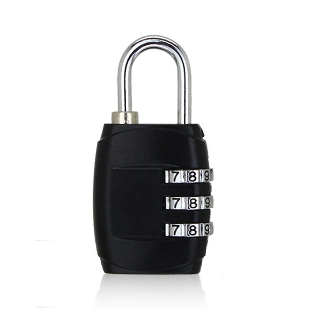 Password Lock Padlock Metal Lock Luggage Cabinet Lock Mini Anti-Theft Luggage Gym Lock: Black