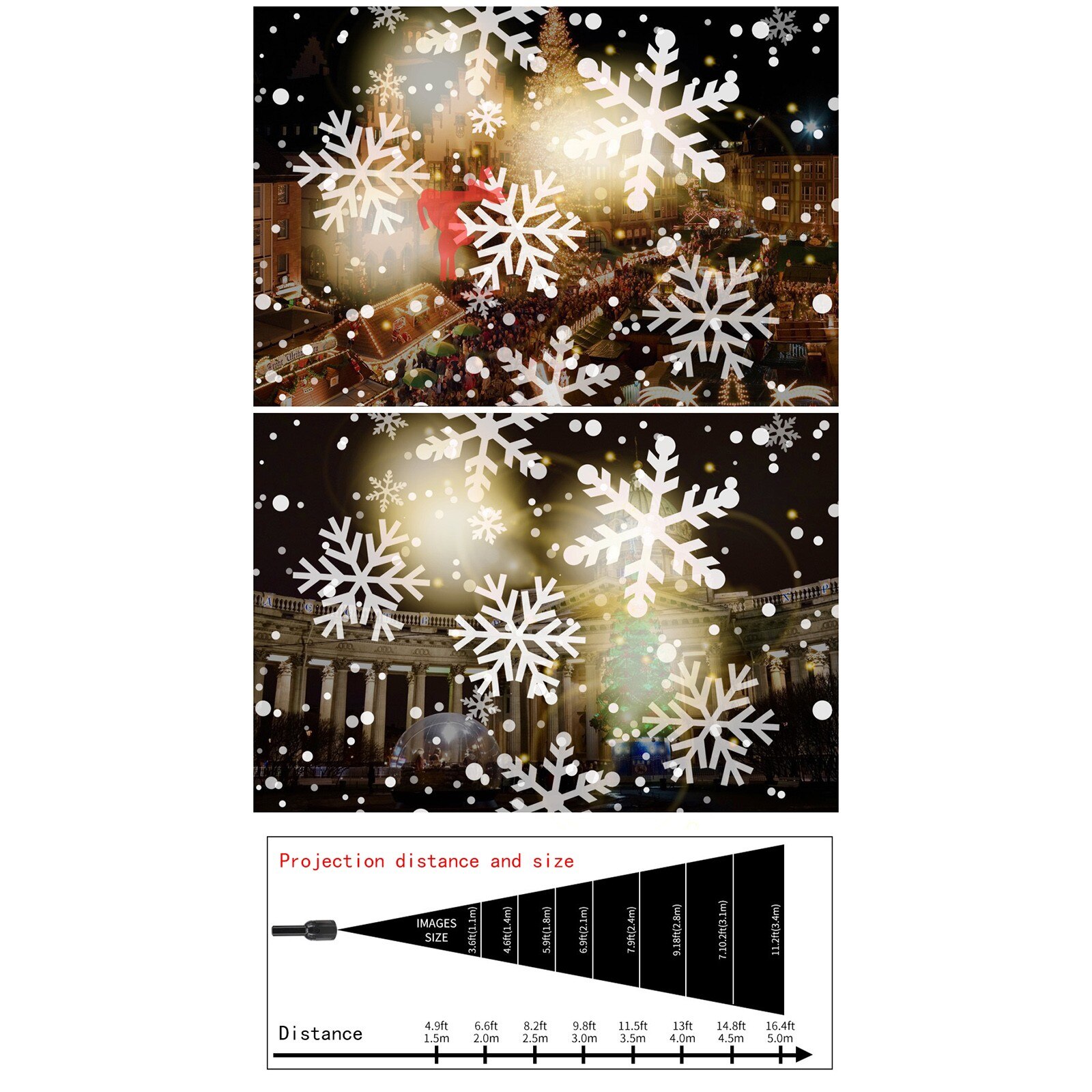 40# jul led-projektører projektor udendørs led vandtæt roterende sne juledekorationsforsyninger navidad новый год