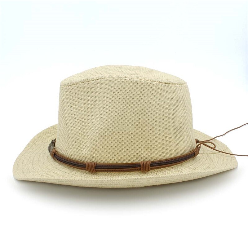 Mode Stro Vrouwen Mannen Western Cowboy Hoed Voor Dame Cowgirl Papa Zomer Strand Zonnehoed Sombrero Cap Billycock Caps Grootte 58Cm