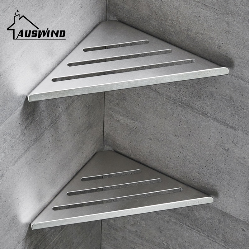 Corner Shelf Single Layer 304 Stainless Steel Bathroom Shelf Wall Mounted Stainless Steel Shelves Bathroom