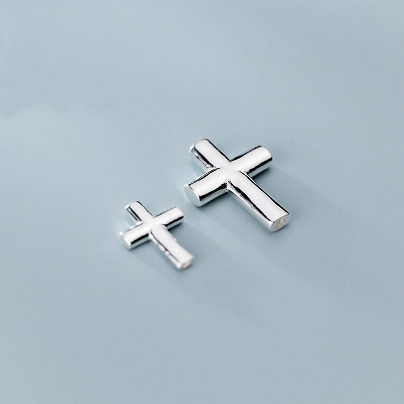 925 Sterling Silver Cross Spacer Charm Beads for DIY Bracelet Necklace Making Loose Beads Jewelry Finding: 14X10X2 hole1.2mm