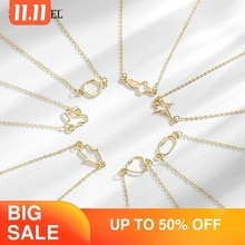 Cubic Zirconia Butterfly Cross Pendant Necklace Gold And Silver Color Chain Necklace For Women Korean Jewelry