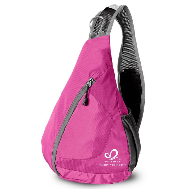 Waterfly outdoor sport fietsen opvouwbare coole dames heren driehoekige messenger bag schoudertas cross voor boodschappentas: Roze kleur