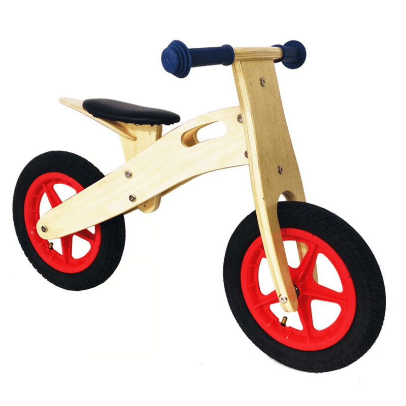 Bicicleta de equilibrio para niños, de madera, Color Rojo