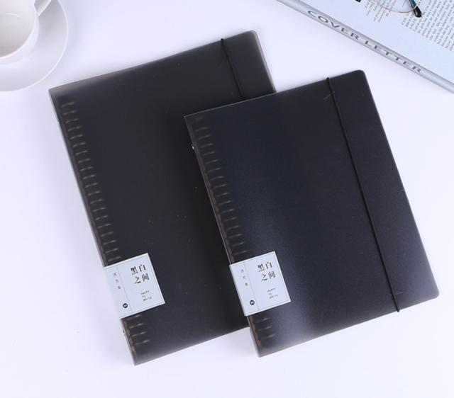 A5 B5 Loose Leaf Notebook Refill 60 Sheets Kawaii Spiral Binder Index Inside Page Dot Grid Blank Connell Stationery: Black loose cover / B5 26 holes