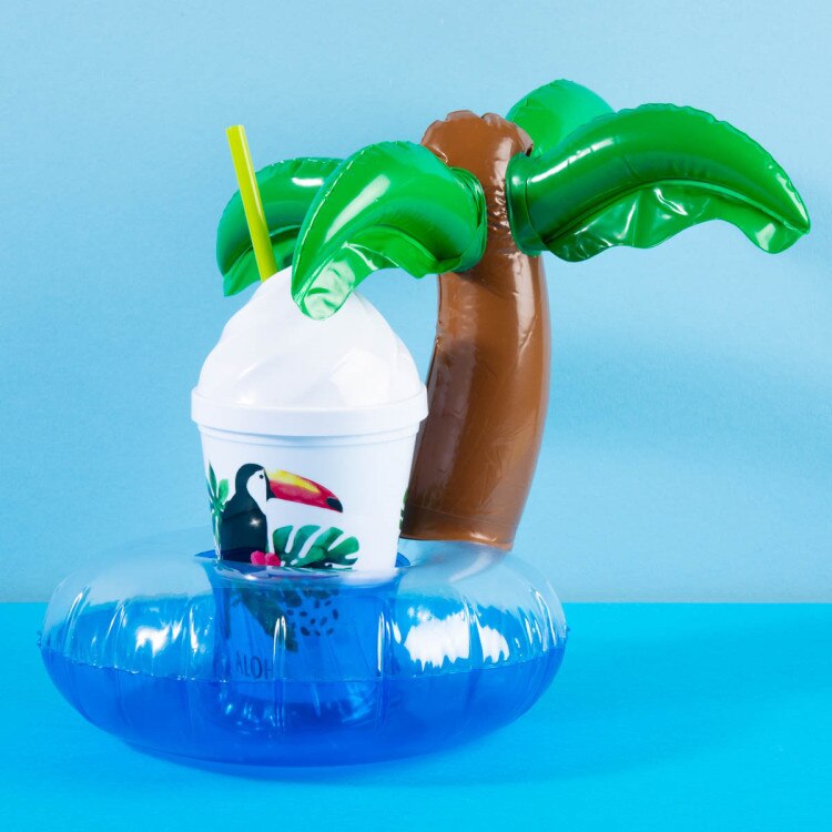 Supporto di Tazza gonfiabile unicorno fenicottero bere titolare Piscina Galleggiante Piscina di Balneazione Giocattolo Ciambella ananas festa sbarra Sottobicchieri: medio coconut tree