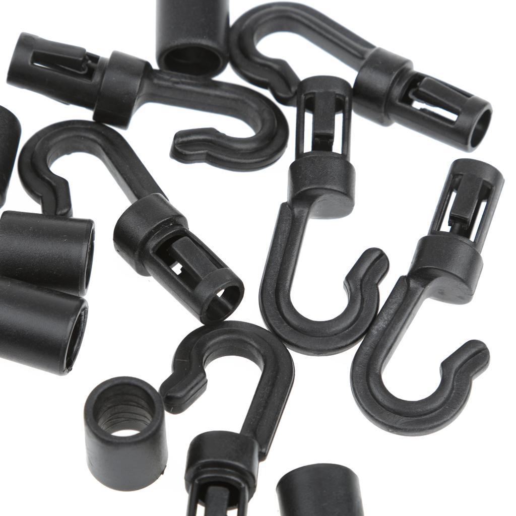 10 stuks j-vormige bevestigingshaken/bungee-haken voor kajak-, kano- en peddelaccessoires