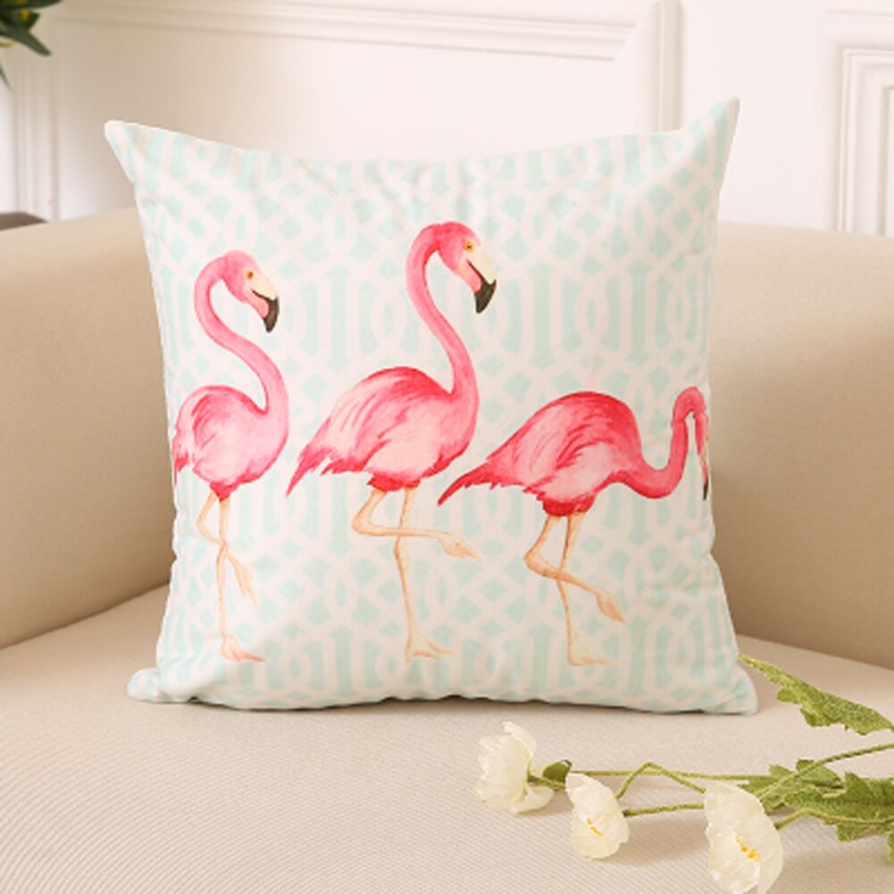 Nordic Flamingo Tropische Blad Kussenhoes Bloem Polyester Sierkussen Woondecoratie Sofa Decoratieve Kussensloop: 12