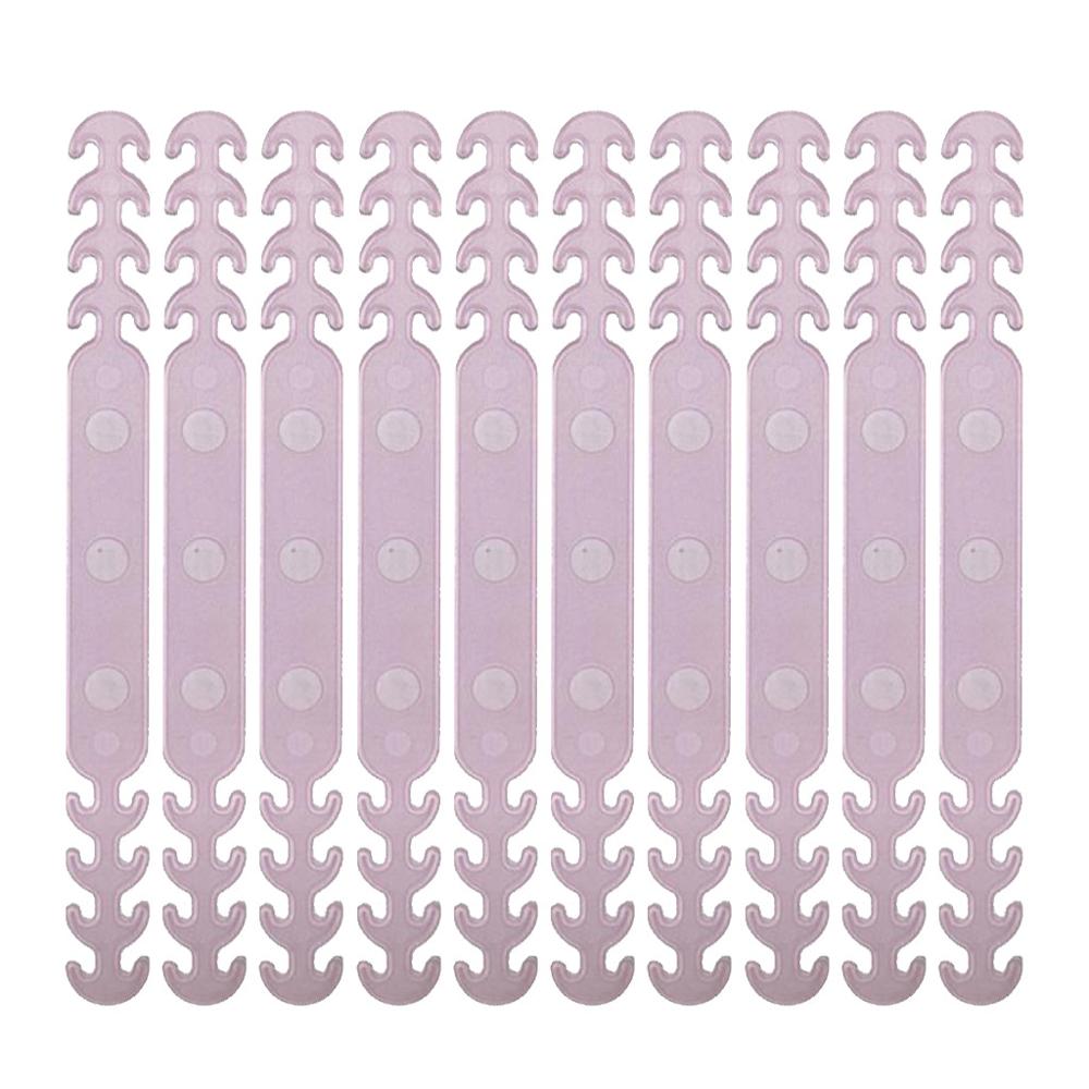 10 pièces masque facial extensions de bande Masker élastique sangle ajusteur protéger oreille pause mascarilla: Rosé pâle Gris