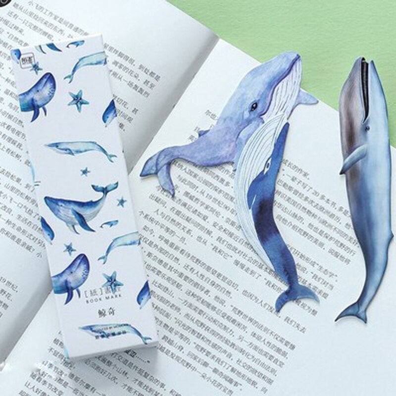 30 stk/sett hval fisk papir bokmerke skrivesaker bokmerker bokholder leseutstyr papelaria meldingskort