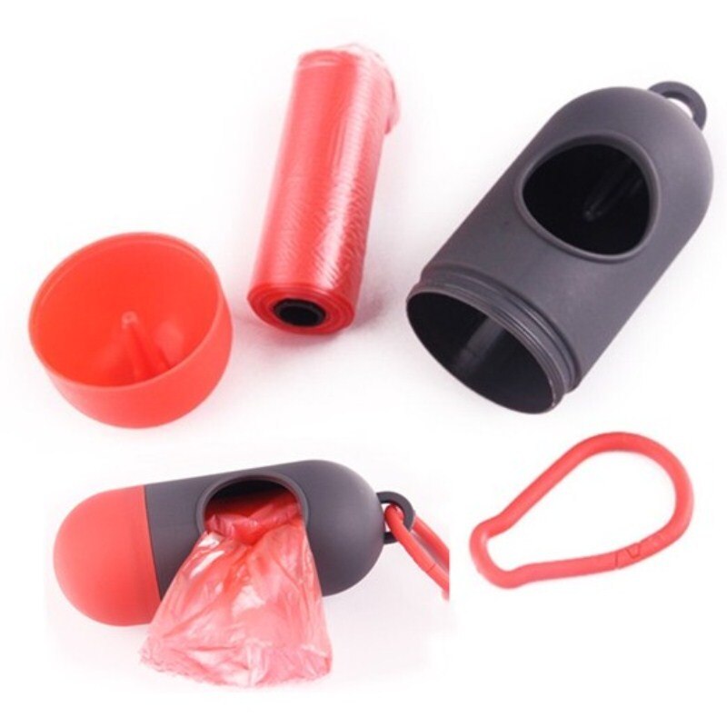 Sac poubelle pour chien avec distributeur de sacs à excréments et Clip de transport comprenant 1 rouleau (15 sacs) sacs anti-fuite respectueux de la terre pour animaux de compagnie