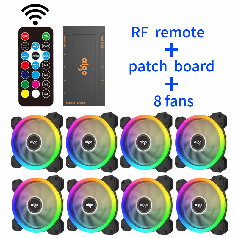 Aigo DR12 PC Cooling Fan 120mm Fan Rgb Fan Mute IR Argb White Blade Cooler Master 120mm Cooler Cooling For Computer Fans