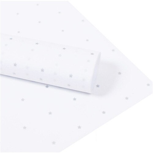 28Sheets/bag Tissue Paper Flower 50*70cm Packaging Home Decoration Festive &amp; Party Wedding DIY Packing Supplies: Silver Star-White