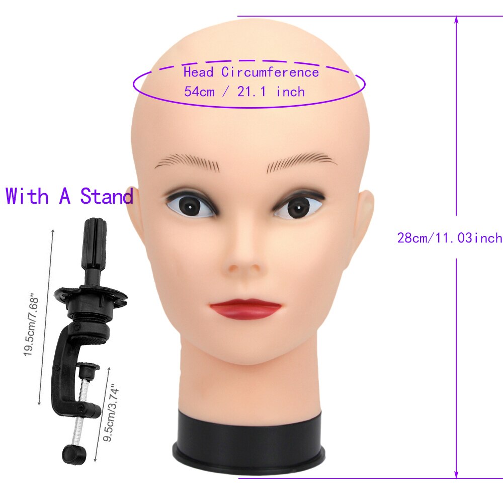 Bald Mannequin Head Stand Soft PC Really 3D eyes manikin head Wig holder for Wigs Display Hat Display Glasses Display: F1