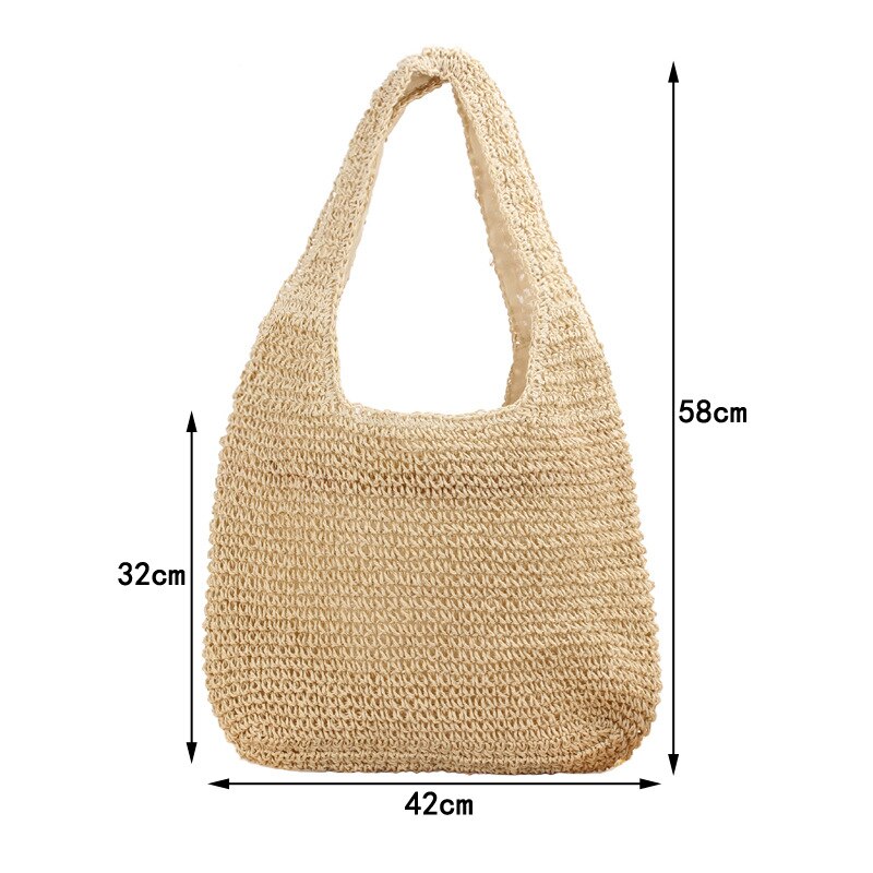 Borsa a tracolla da donna estiva borsa a maglia in paglia borsa da donna di grande capacità tessuta a mano Shopper Beach Design borse per borsa da donna
