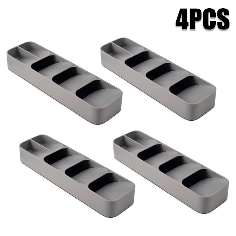 Cutlery Organizer Knife Storage Tray Spoon Organizer Space Saving Cutlery Rack Compartment Organizer Kitchen Drawer Organizers: Pink