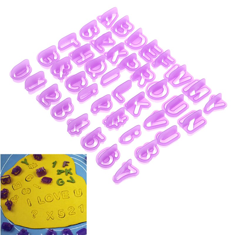40 stk /1 sæt bogstav font plast kage udstikker fondant værktøj bagning kage form dekoration presse wienerbrød diy