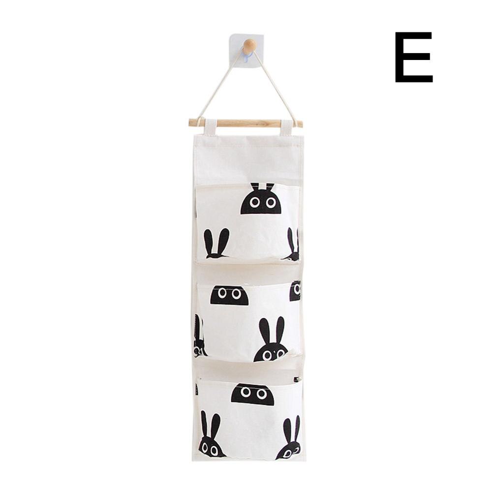 Cotton Cloth Storage Hanging Bag Over the Door Closet Organizer 3 Pockets Wall Hanging Storage Bags For Bedroom Kitchen/Bathroom: E
