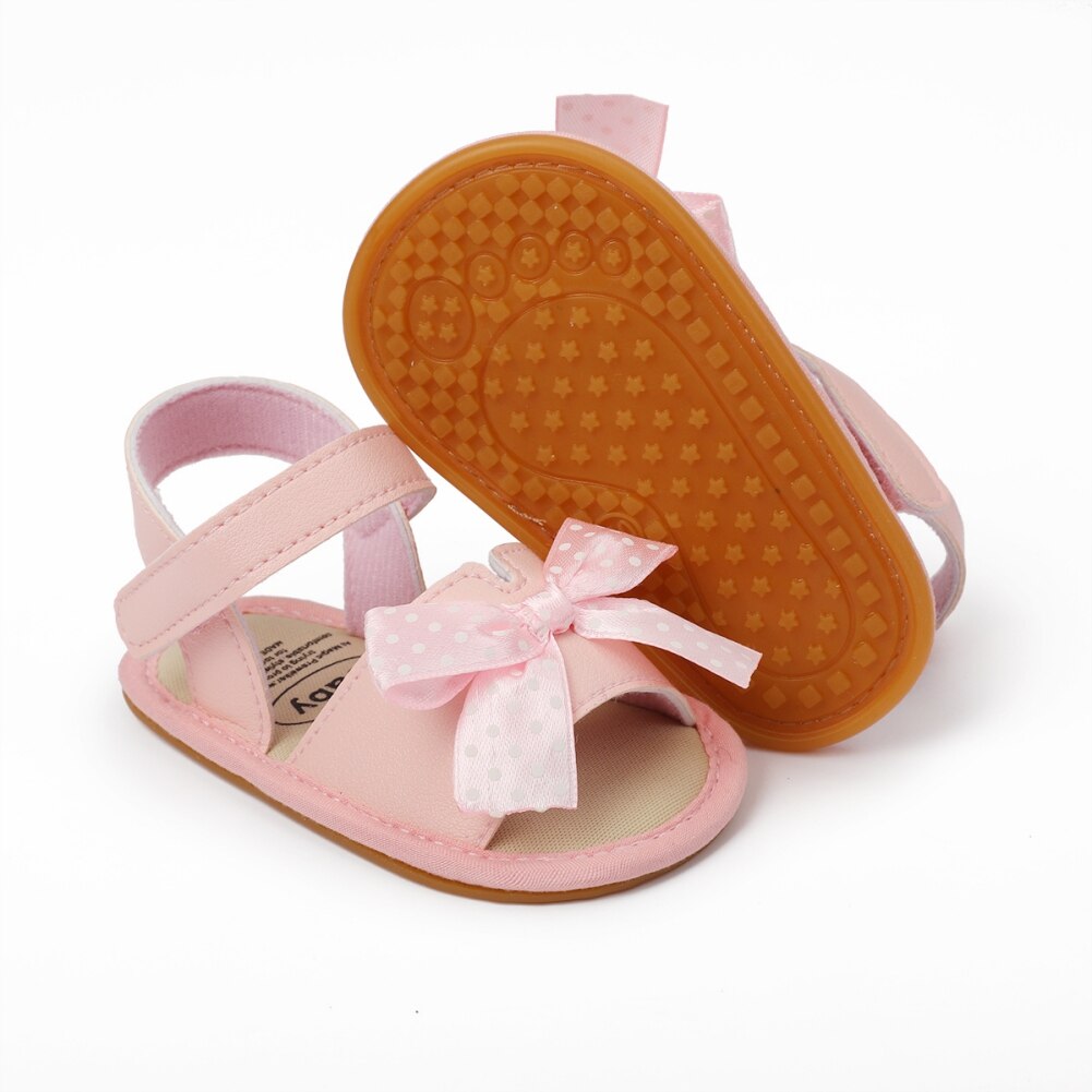 Sommer Kleinkind Baby Mädchen Sandalen lässig Polka Punkt Bogen Schuhe Anti-Unterhose neugeboren Kleinkind Prewalker Erste Wanderschuhe 0-18M